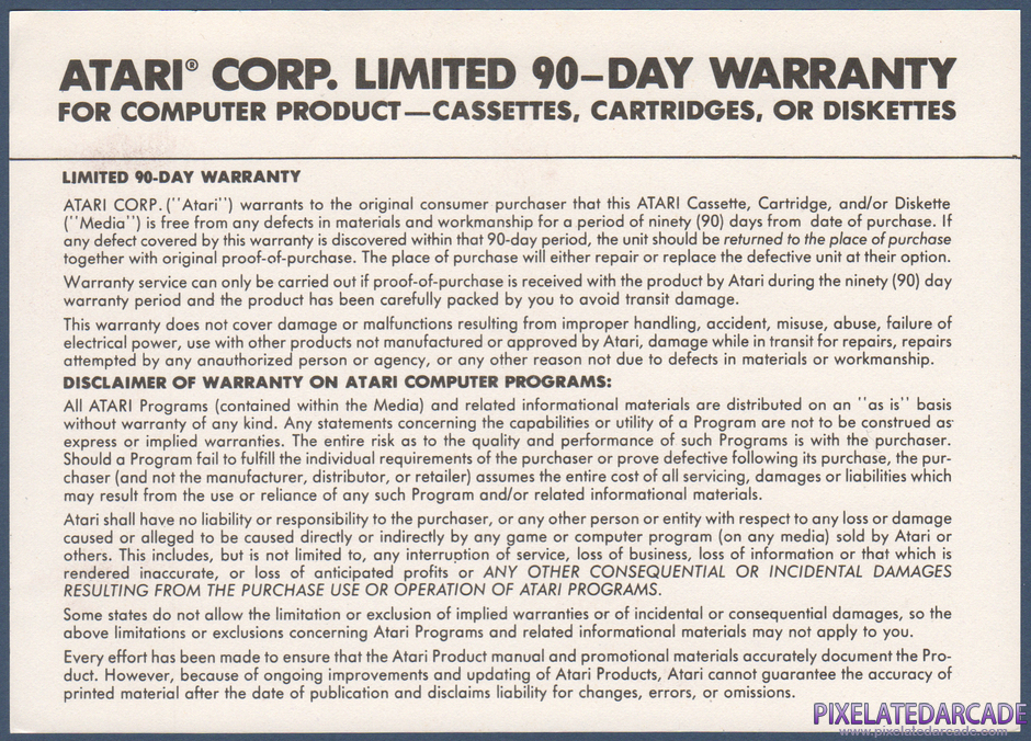 Meltdown Package Contents: Warranty information card - Back