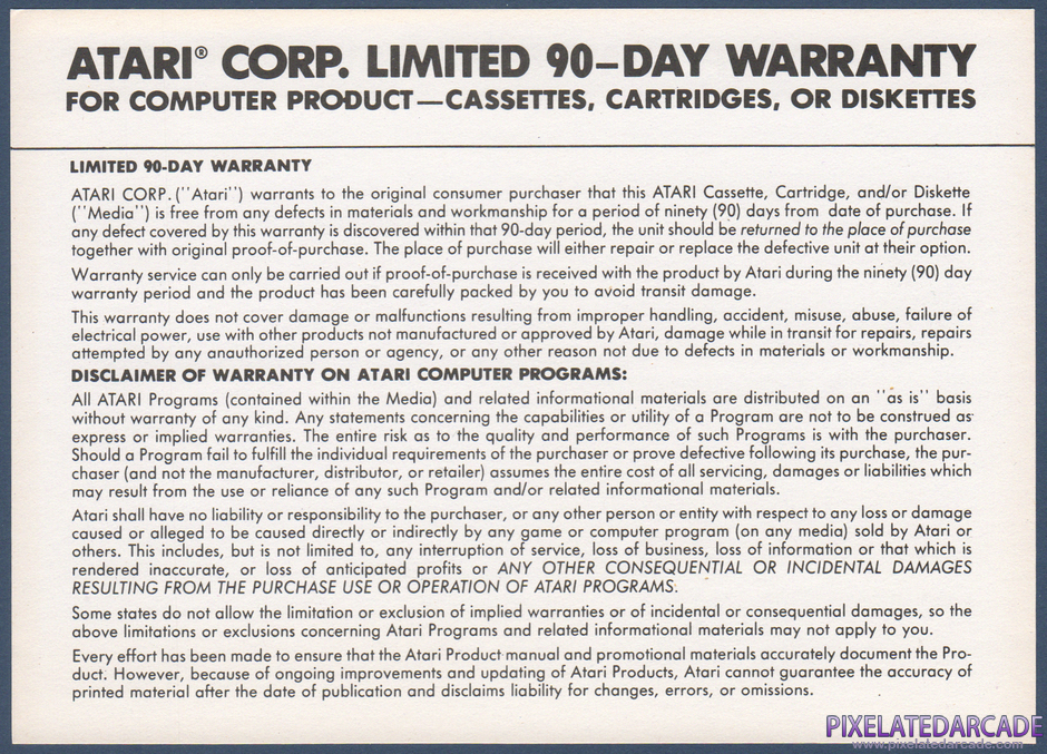 BasketBrawl Package Contents: Warranty information card - Back BasketBrawl Package Contents: Warranty information card - Back