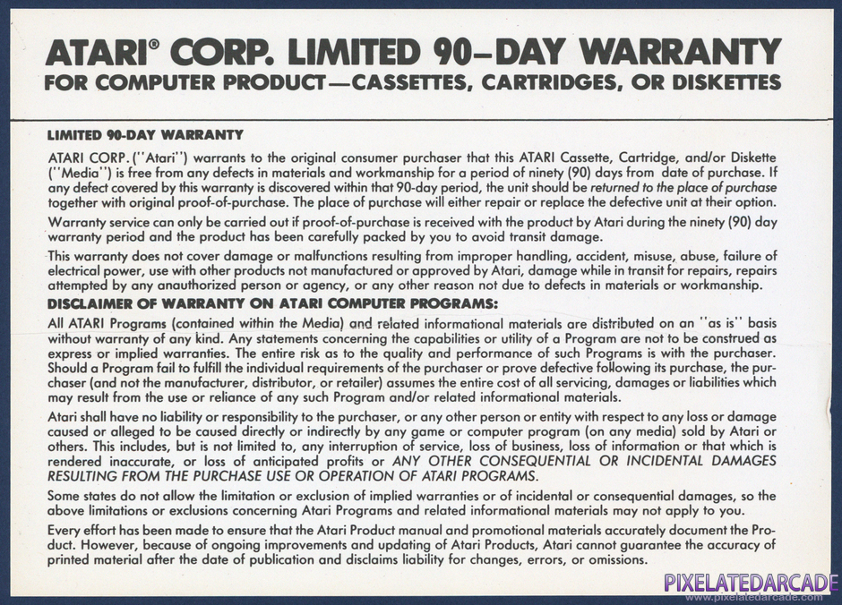 Crossbow Package Contents: Warranty information card - Back Crossbow Package Contents: Warranty information card - Back