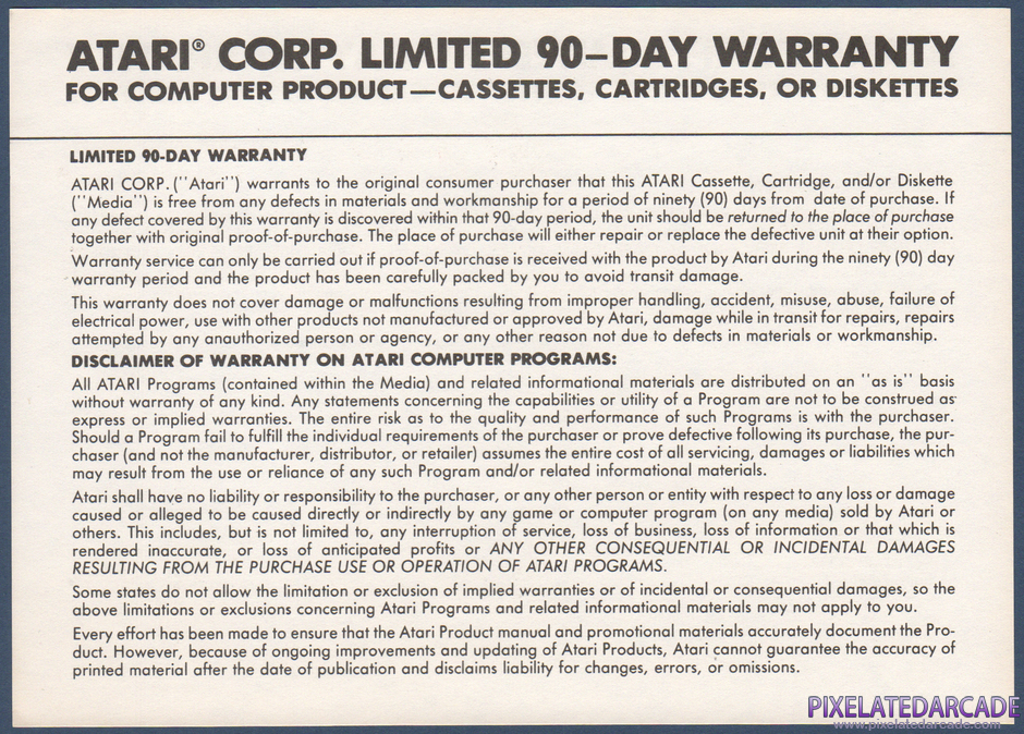 Crack'ed Package Contents: Warranty information card - Back Crack'ed Package Contents: Warranty information card - Back