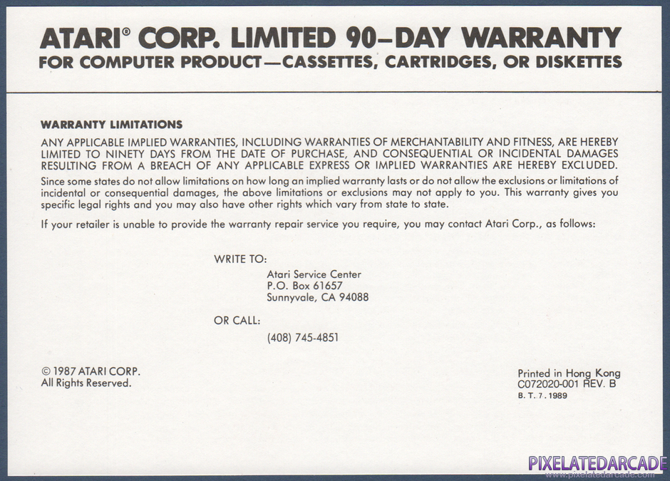 Barnyard Blaster Package Contents: Warranty information card - Front Barnyard Blaster Package Contents: Warranty information card - Front