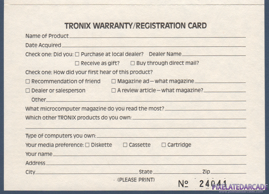 Space Phreeks Package Contents: Warranty registration card - Inside Bottom Space Phreeks Package Contents: Warranty registration card - Inside Bottom