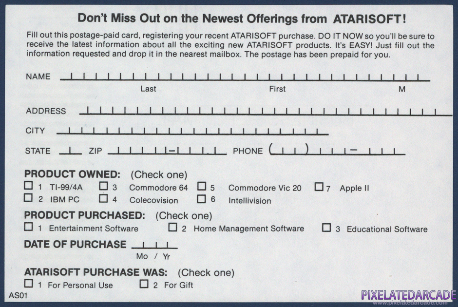 Stargate Package Contents: Product registration card - Back Stargate Package Contents: Product registration card - Back