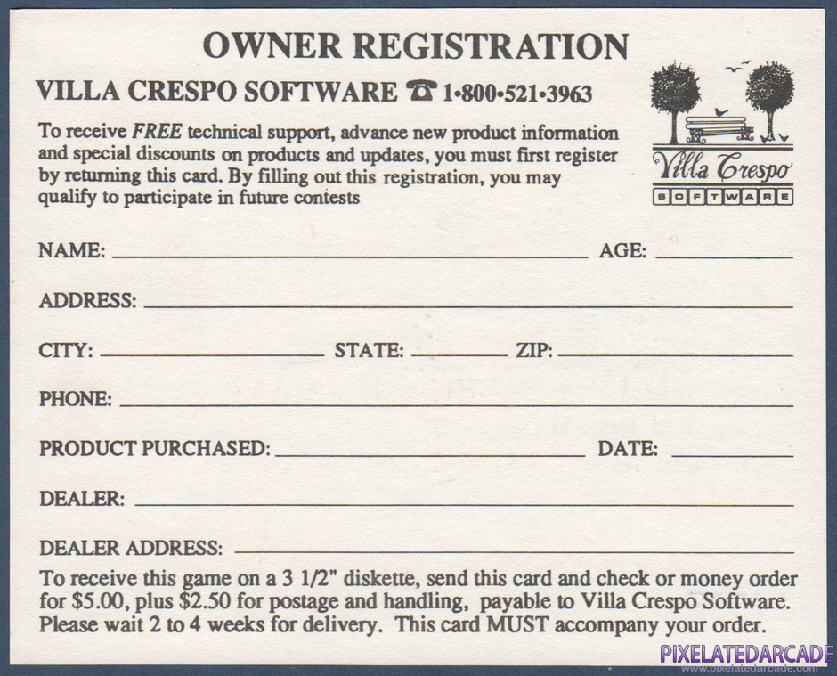 Amarillo Slim's Real Poker: 5 Card Stud Package Contents: Warranty registration card - Back