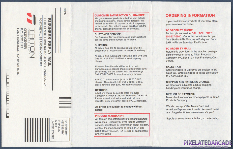 River Raid II Package Contents: Product order form - Back River Raid II Package Contents: Product order form - Back