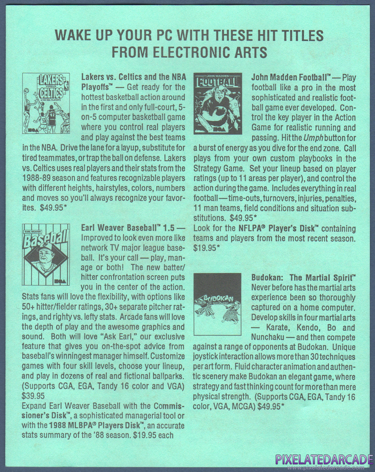 Low Blow Package Contents: Electronic Arts product advertisement - Page 1