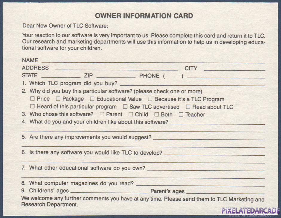 Addition Magician Package Contents: Warranty registration card - Back Addition Magician Package Contents: Warranty registration card - Back