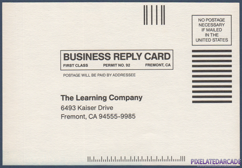 The Children's Writing & Publishing Center Package Contents: Warranty registration card - Front The Children's Writing & Publishing Center Package Contents: Warranty registration card - Front