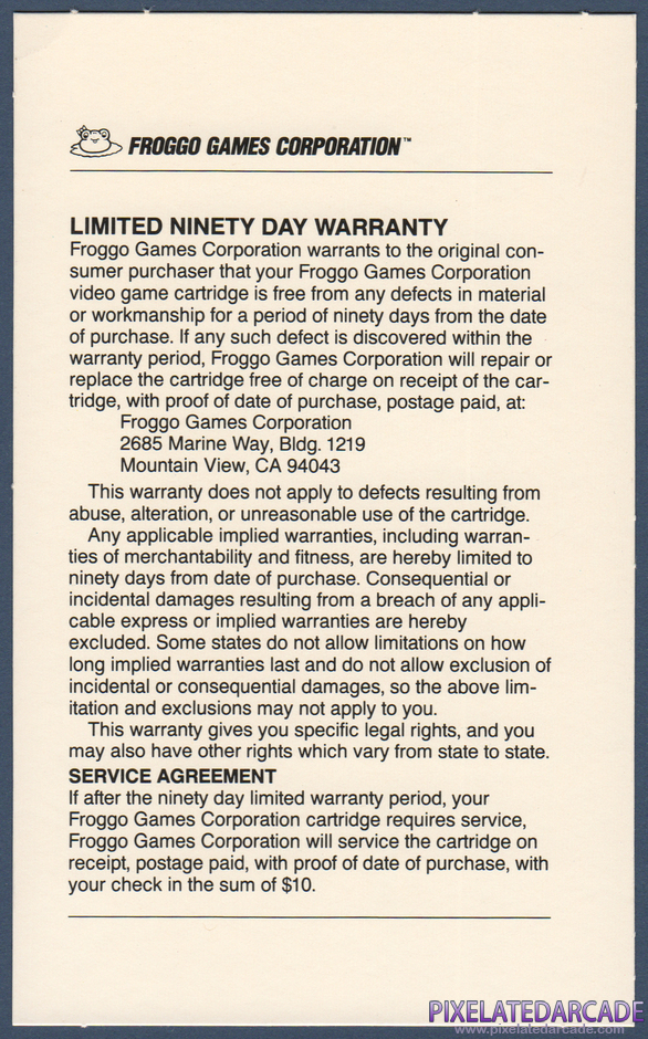 Karate Package Contents: Warranty information card