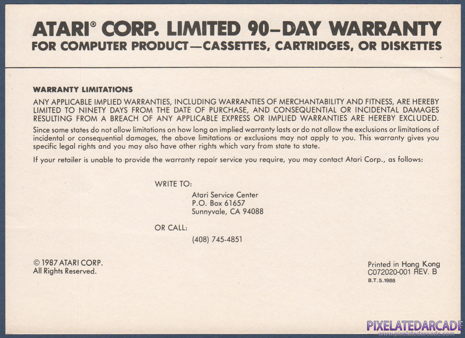 Desert Falcon Package Contents: Warranty card - Front Desert Falcon Package Contents: Warranty card - Front
