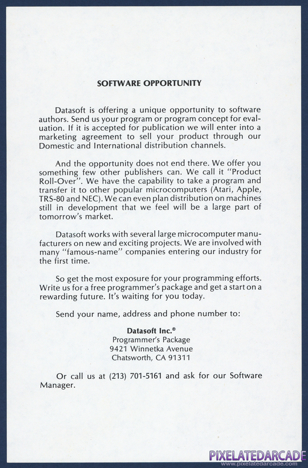 Clowns and Balloons Package Contents: Datasoft software opportunity sheet - Scan Clowns and Balloons Package Contents: Datasoft software opportunity sheet - Scan