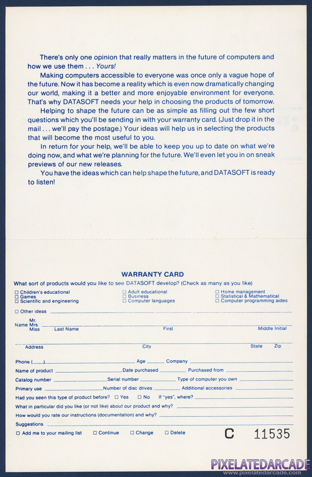 Clowns and Balloons Package Contents: Warranty registration card - Inside