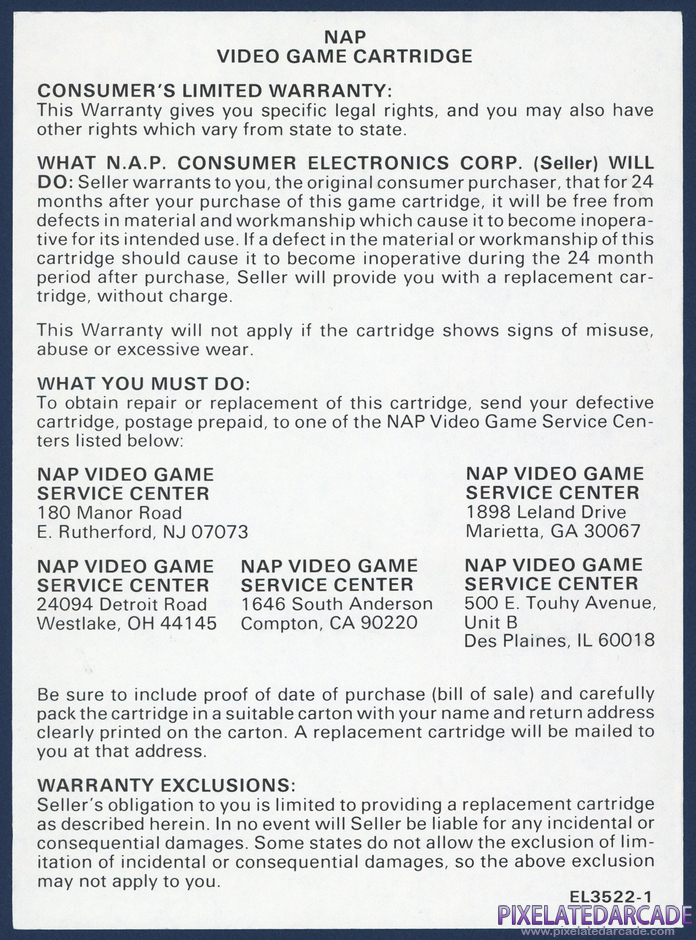 War Room Package Contents: Warranty information card War Room Package Contents: Warranty information card