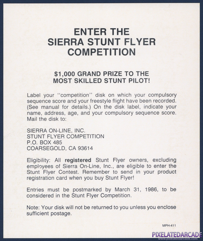 Stunt Flyer Package Contents: Stunt Flyer competition card Stunt Flyer Package Contents: Stunt Flyer competition card
