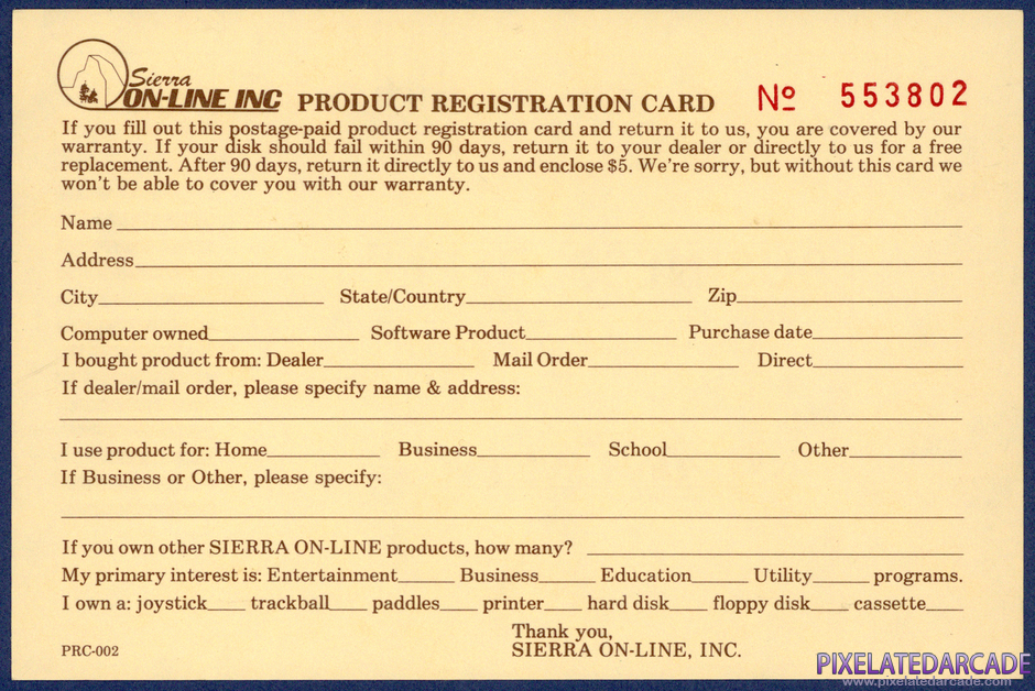 Cannonball Blitz Package Contents: Warranty registration card - Back Cannonball Blitz Package Contents: Warranty registration card - Back