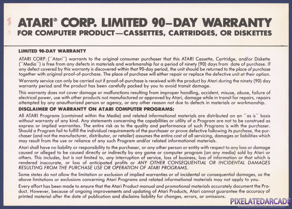 Phoenix Package Contents: Warranty information card - Front