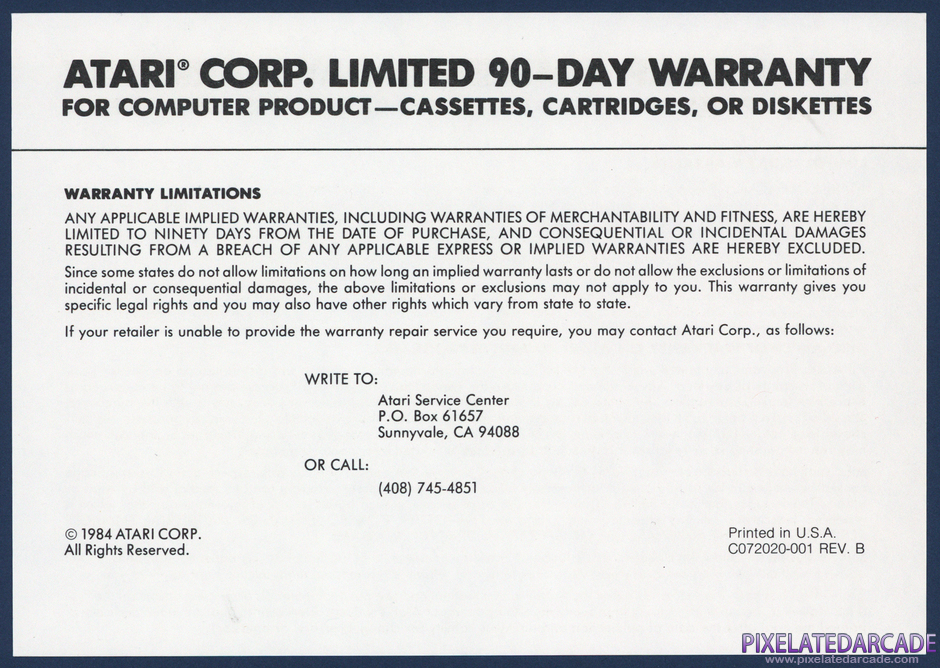 Battlezone Package Contents: Warranty information card - Front Battlezone Package Contents: Warranty information card - Front
