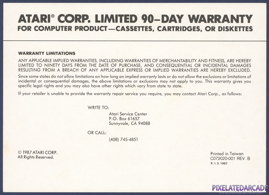 Battlezone Package Contents: Warranty information card - Back Battlezone Package Contents: Warranty information card - Back