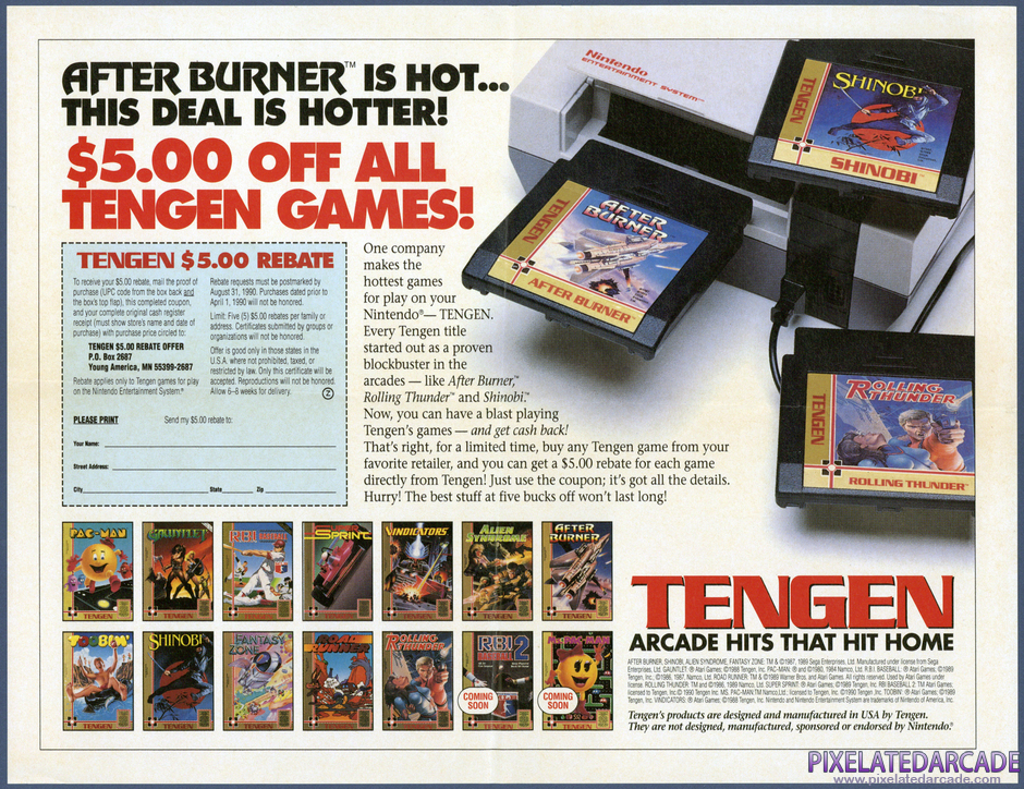 Super Sprint Package Contents: Tengen $5.00 rebate coupon Super Sprint Package Contents: Tengen $5.00 rebate coupon