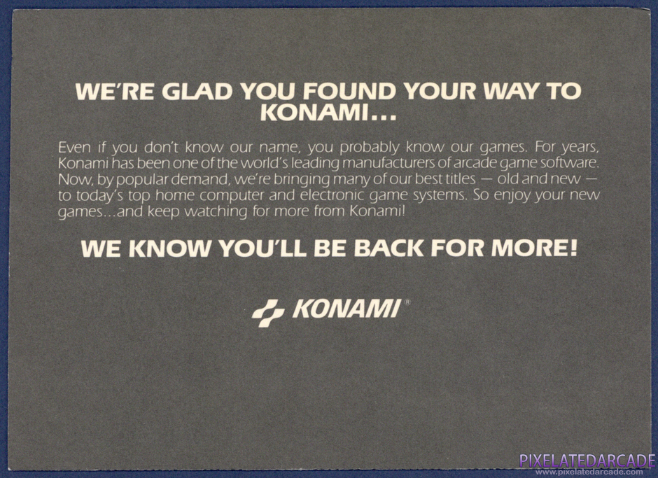 Gradius Package Contents: Warranty registration card - Back Gradius Package Contents: Warranty registration card - Back