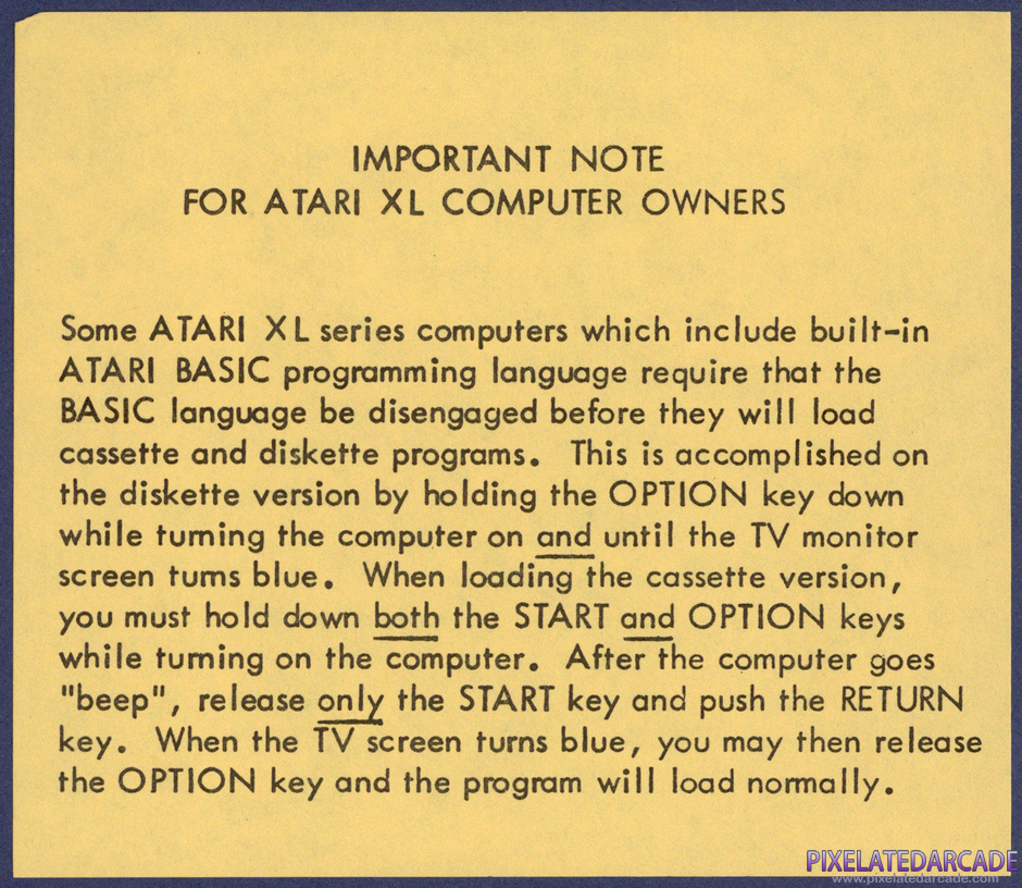 Slinky Package Contents: Atari version addendum Slinky Package Contents: Atari version addendum