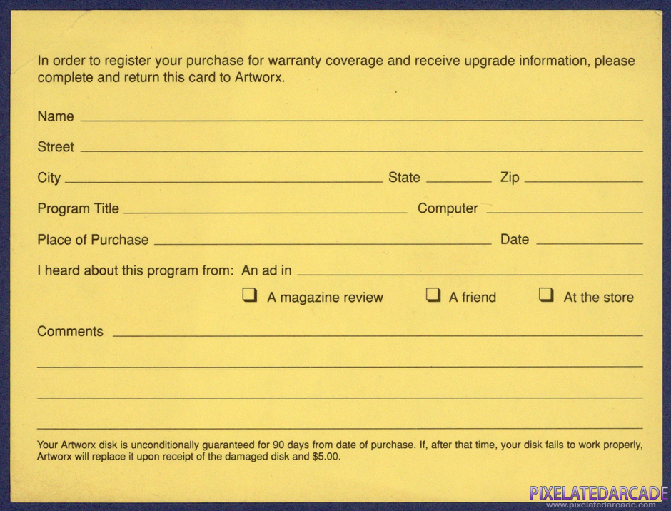 Bridge 7.0 Package Contents: Warranty registration card - Back