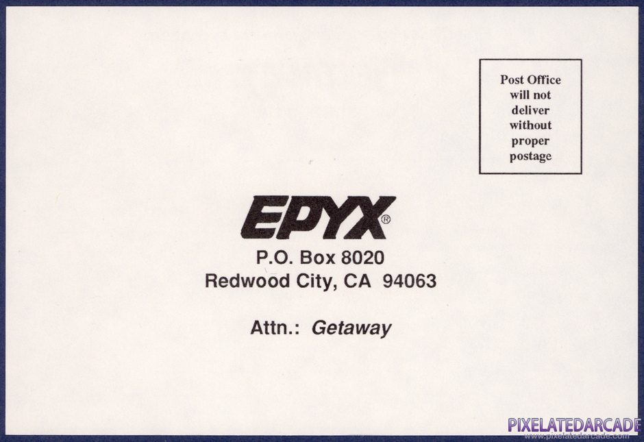 Getaway Package Contents: Warranty registration card - Front Getaway Package Contents: Warranty registration card - Front