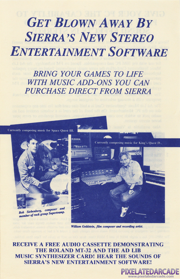 Space Quest III: The Pirates of Pestulon Package Contents: Sierra sound card demo offer - Page 1 Space Quest III: The Pirates of Pestulon Package Contents: Sierra sound card demo offer - Page 1