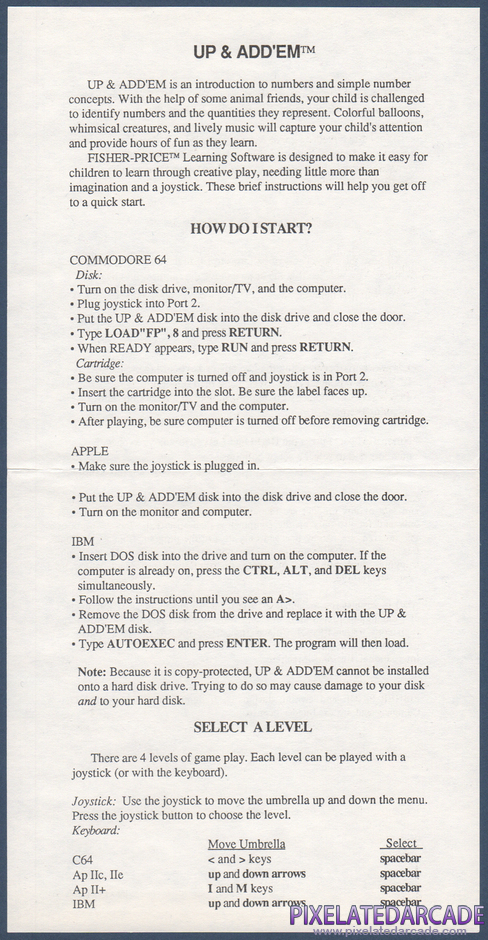 Up & Add 'Em Package Contents: Instruction manual - Front Up & Add 'Em Package Contents: Instruction manual - Front