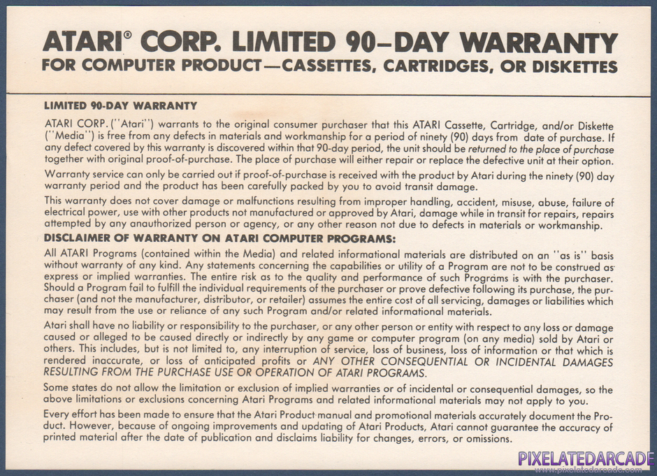 Centipede Package Contents: Warranty information card - Back Centipede Package Contents: Warranty information card - Back