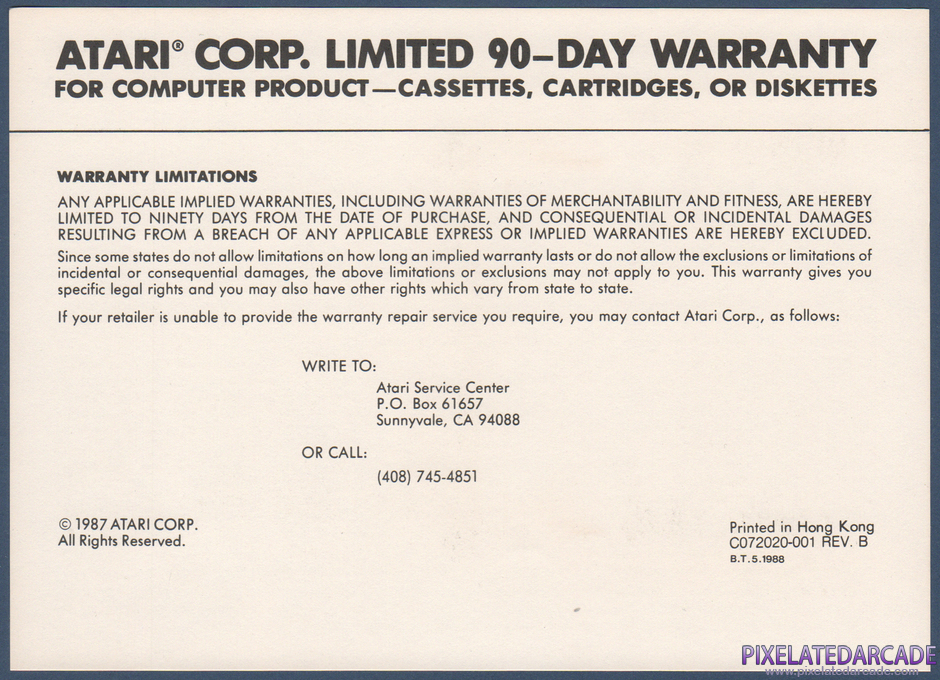 Centipede Package Contents: Warranty information card - Front Centipede Package Contents: Warranty information card - Front