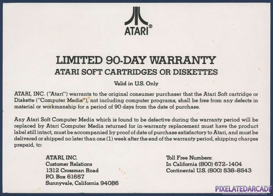 Centipede Package Contents: Warranty information card - Front Centipede Package Contents: Warranty information card - Front