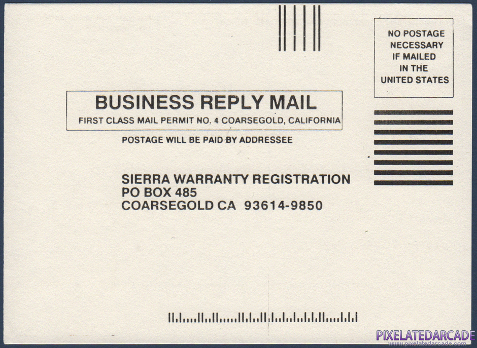 Space Quest II: Chapter II - Vohaul's Revenge Package Contents: Warranty registration card - Front Space Quest II: Chapter II - Vohaul's Revenge Package Contents: Warranty registration card - Front