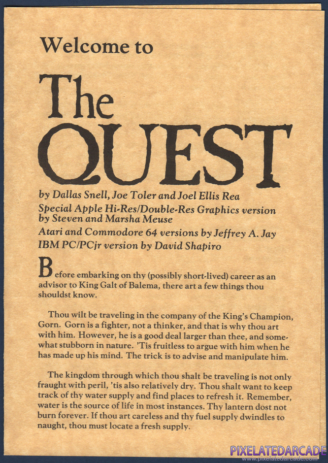 The Quest Package Contents: Instruction manual - Page 1 The Quest Package Contents: Instruction manual - Page 1