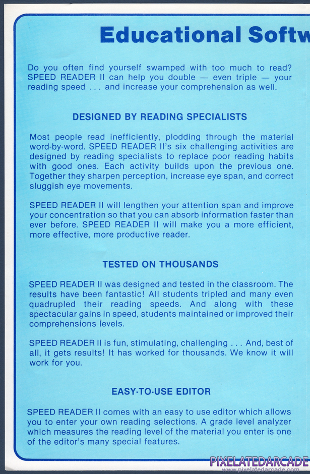 Word Attack! Package Contents: Speed Reader II advertisement - Inside Left Word Attack! Package Contents: Speed Reader II advertisement - Inside Left