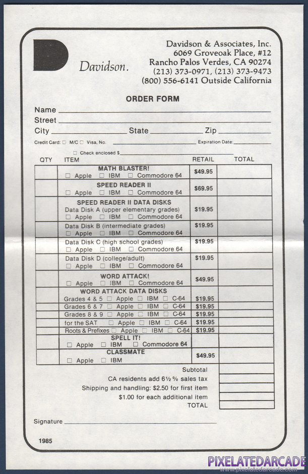 Word Attack! Package Contents: Davidson software order form Word Attack! Package Contents: Davidson software order form