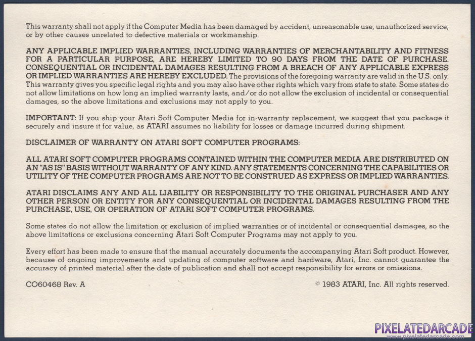 Pole Position Package Contents: Warranty information card - Back Pole Position Package Contents: Warranty information card - Back