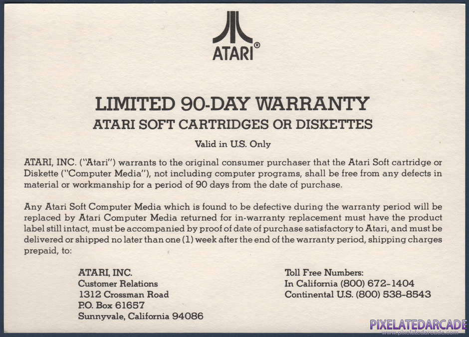 Pole Position Package Contents: Warranty information card - Front Pole Position Package Contents: Warranty information card - Front