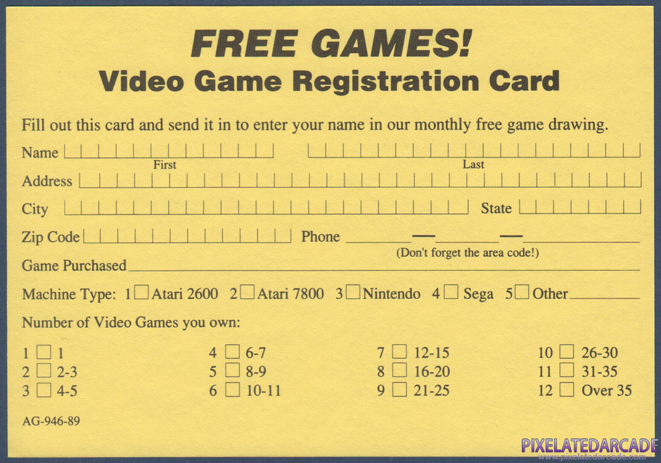 Double Dragon Package Contents: Warranty registration card - Back