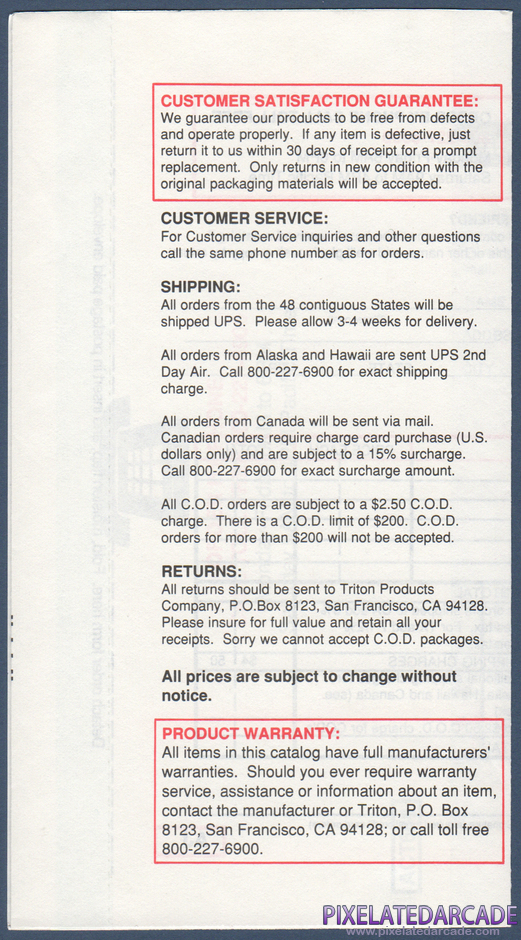 Rampage Package Contents: Product order form - Page 1