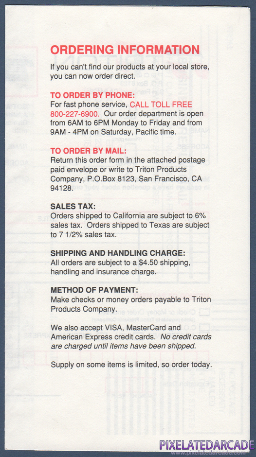 Rampage Package Contents: Product order form - Page 3