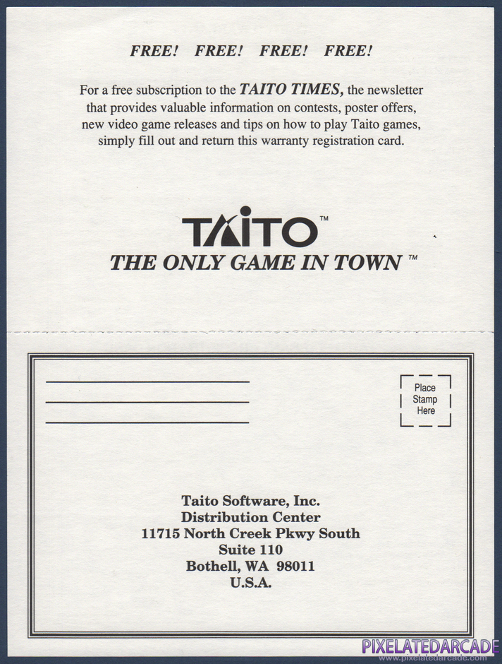 Arkanoid 2: Revenge of DOH Package Contents: Warranty registration card - Front Arkanoid 2: Revenge of DOH Package Contents: Warranty registration card - Front