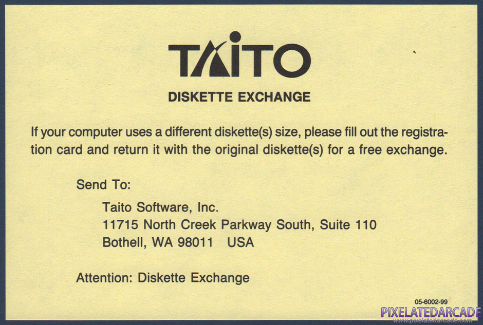 Arkanoid 2: Revenge of DOH Package Contents: Diskette exchange notice Arkanoid 2: Revenge of DOH Package Contents: Diskette exchange notice