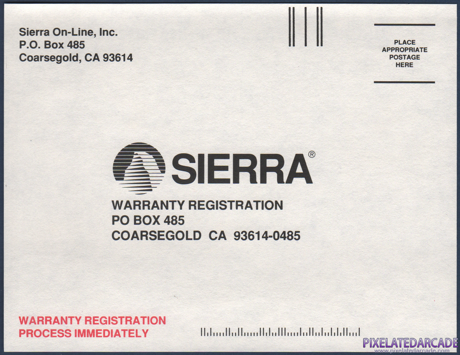 Silpheed Package Contents: Warranty registration card - Front Silpheed Package Contents: Warranty registration card - Front
