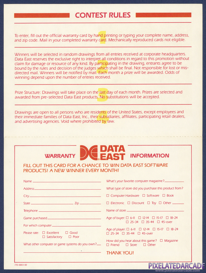 Platoon Package Contents: Warranty registration card - Inside Platoon Package Contents: Warranty registration card - Inside