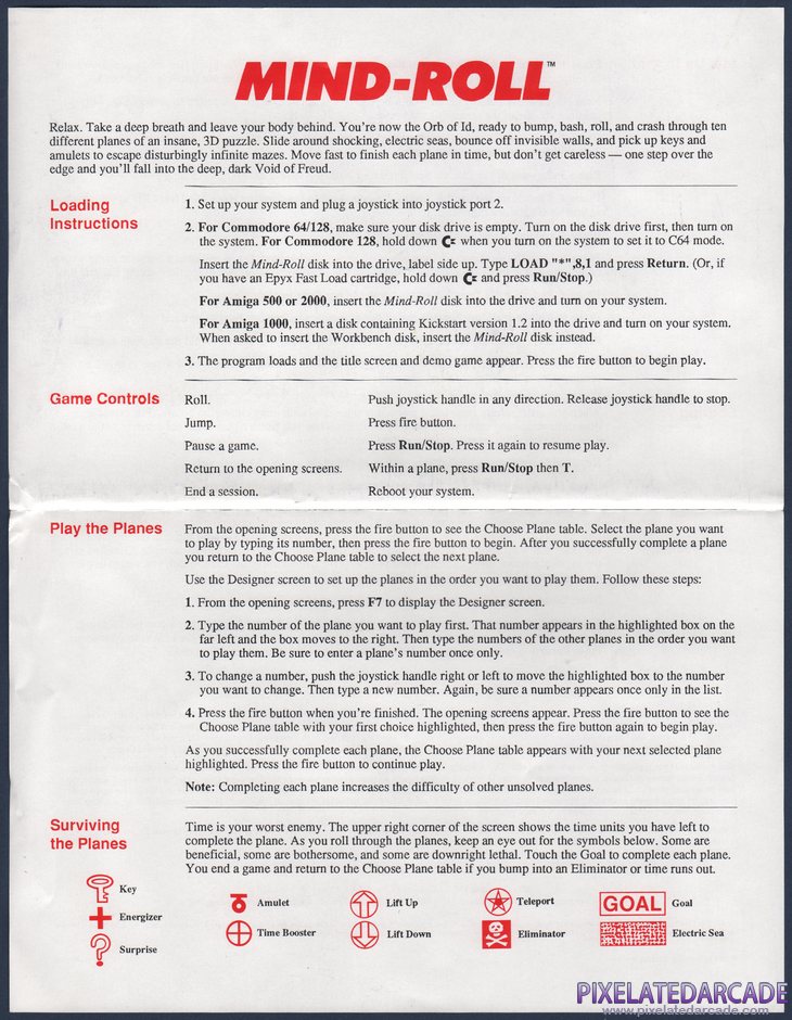 Mind-Roll Package Contents: Instruction sheet - Front Mind-Roll Package Contents: Instruction sheet - Front