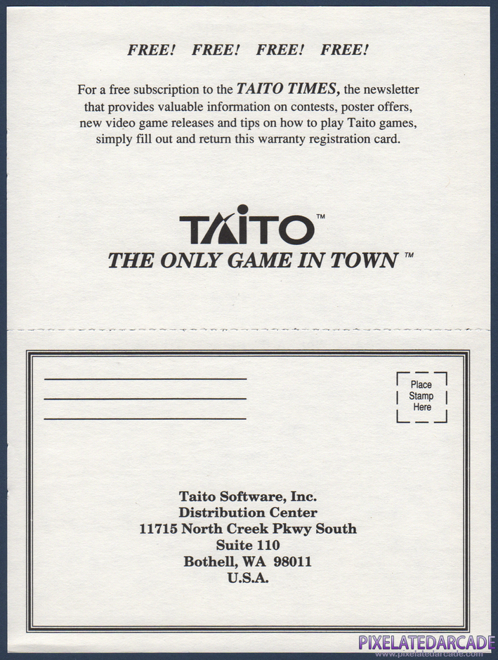 Rambo III Package Contents: Warranty registration card - Front Rambo III Package Contents: Warranty registration card - Front