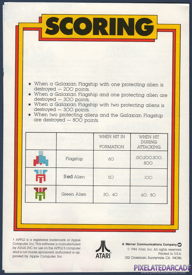 Galaxian Package Contents: Instruction manual - Page 4