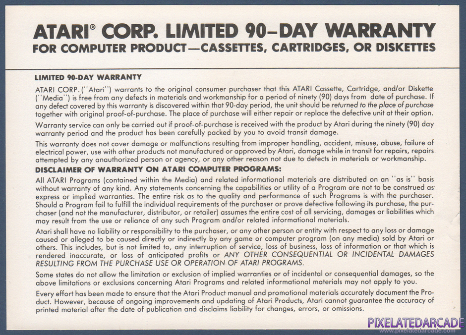 Hat Trick Package Contents: Warranty information card - Back Hat Trick Package Contents: Warranty information card - Back