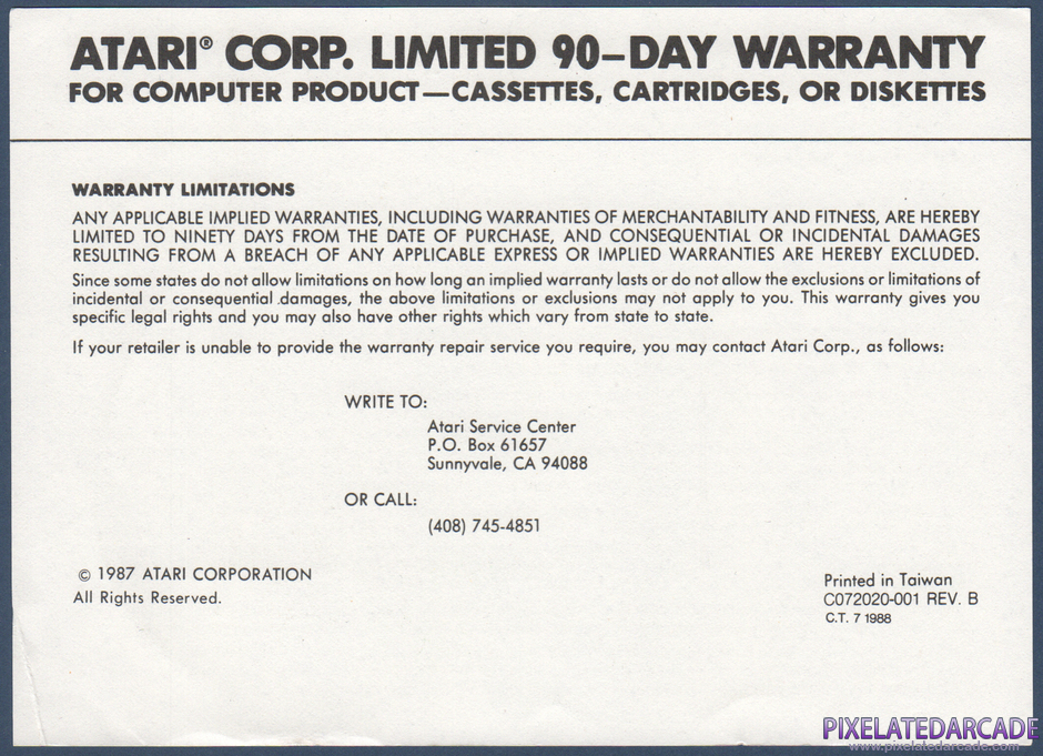 Tower Toppler Package Contents: Warranty information card - Front Tower Toppler Package Contents: Warranty information card - Front